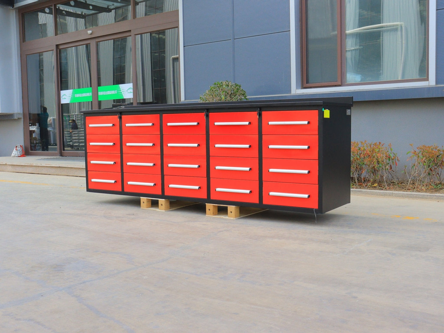 NEW 10 FT HEAVY DUTY STEEL WORK BENCH 35 , 25 , 20 & 15 DRAWER - with 20 Drawer Black | Sold by Uncle Wiener's Wholesale