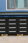 NEW 10 FT HEAVY DUTY STEEL WORK BENCH 35 , 25 , 20 & 15 DRAWER - with 15 Drawer + 2 Cabinet Drawer Stainless | Sold by Uncle Wiener's Wholesale