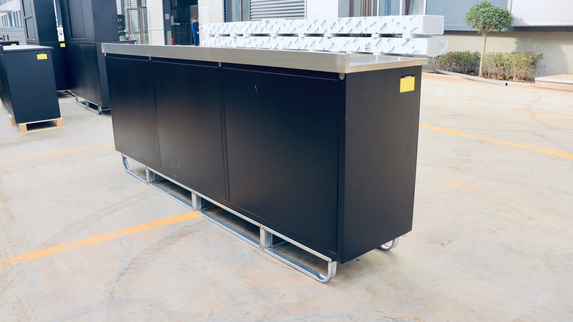 NEW 10 FT HEAVY DUTY STEEL WORK BENCH 35 , 25 , 20 & 15 DRAWER - with 15 Drawer + 2 Cabinet Drawer Stainless | Sold by Uncle Wiener's Wholesale