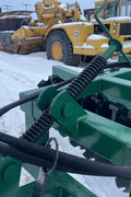10 FT Hydraulic Offset Tractor Disc Harrow in field setup
Side view of 10-foot disc harrow with 28 manganese steel blades
Rear blade configuration of hydraulic disc harrow
Top view showing hydraulic tubing and disc spacing
Offset disc harrow mounted on green tractor for field work