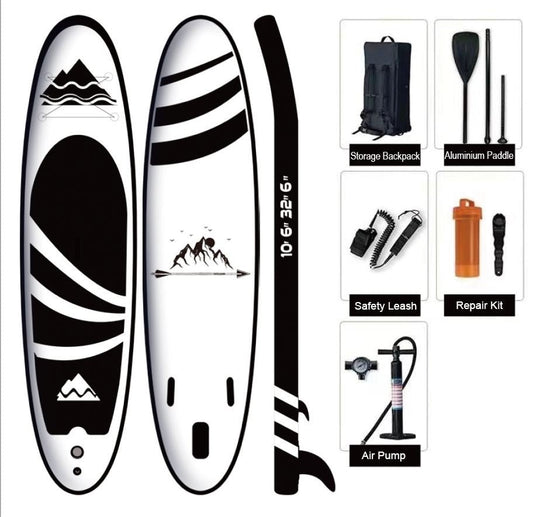 10 FT Inflatable Stand Up Paddle Board with Paddle, Pump, Backpack & Accessories – Lightweight SUP for Beginners & Intermediate Riders