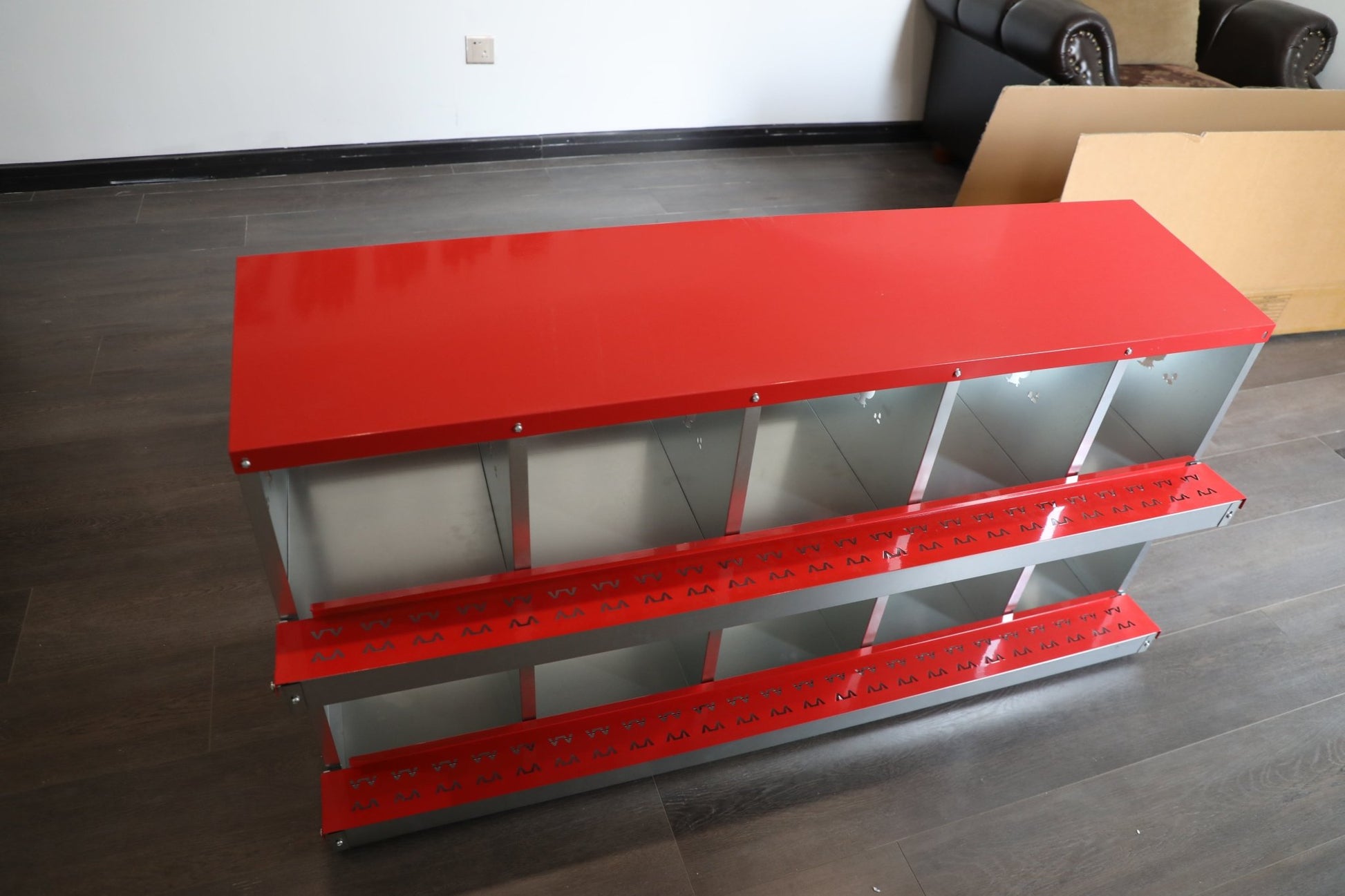 NEW 10 Hole Chicken Laying Nest Box – Heavy Duty Metal Egg Collection Box for Poultry Coop S1222 - with | Sold by Uncle Wiener's Wholesale