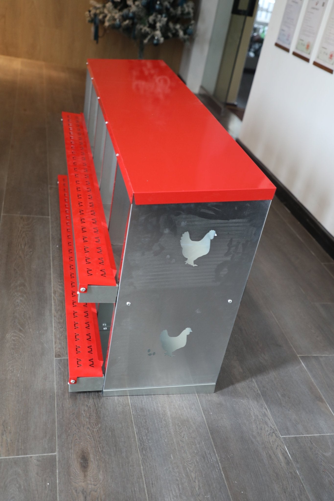 NEW 10 Hole Chicken Laying Nest Box – Heavy Duty Metal Egg Collection Box for Poultry Coop S1222 - with | Sold by Uncle Wiener's Wholesale