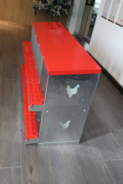 NEW 10 Hole Chicken Laying Nest Box – Heavy Duty Metal Egg Collection Box for Poultry Coop S1222 - with | Sold by Uncle Wiener's Wholesale