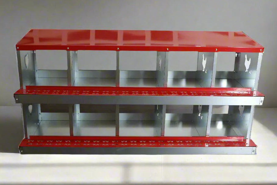 NEW 10 Hole Chicken Laying Nest Box – Heavy Duty Metal Egg Collection Box for Poultry Coop S1222 - with | Sold by Uncle Wiener's Wholesale