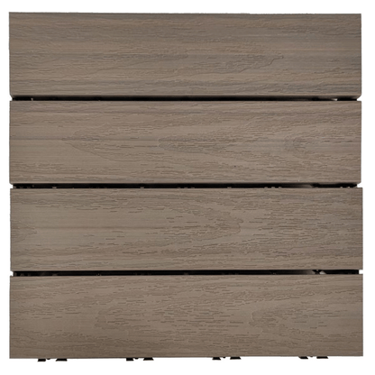 New 10 - Pack Interlocking Decking Tiles – Acacia Wood or WPC Composite Options - with 4cm WPC Decking Tile | Sold by Uncle Wiener's Wholesale