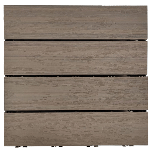New 10 - Pack Interlocking Decking Tiles – Acacia Wood or WPC Composite Options - with 4cm WPC Decking Tile | Sold by Uncle Wiener's Wholesale