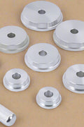10 PCS Bearing Race and Seal Driver Set with Case
Aluminum Driver Collars for Seal Installation
Bearing Seal Driver Pilot Tool Closeup
Heavy-Duty Aluminum Bearing Driver Set in Use
Full 10 Piece Mechanic Bearing Installer Kit