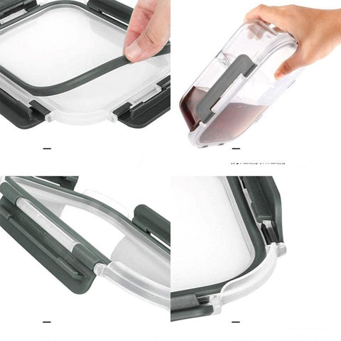 New 10 PCS Glass Food Storage Container Set – Airtight, Microwave & Dishwasher Safe 826754 - with | Sold by Uncle Wiener's Wholesale