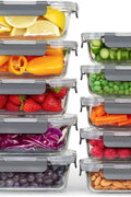 New 10 PCS Glass Food Storage Container Set – Airtight, Microwave & Dishwasher Safe 826754 - with | Sold by Uncle Wiener's Wholesale