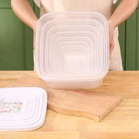 "round and square food storage container set"

"10 piece BPA-free kitchen storage containers"

"stackable plastic food containers with lids"

"clear freezer-safe food containers set"

"organized kitchen pantry with container sets"
