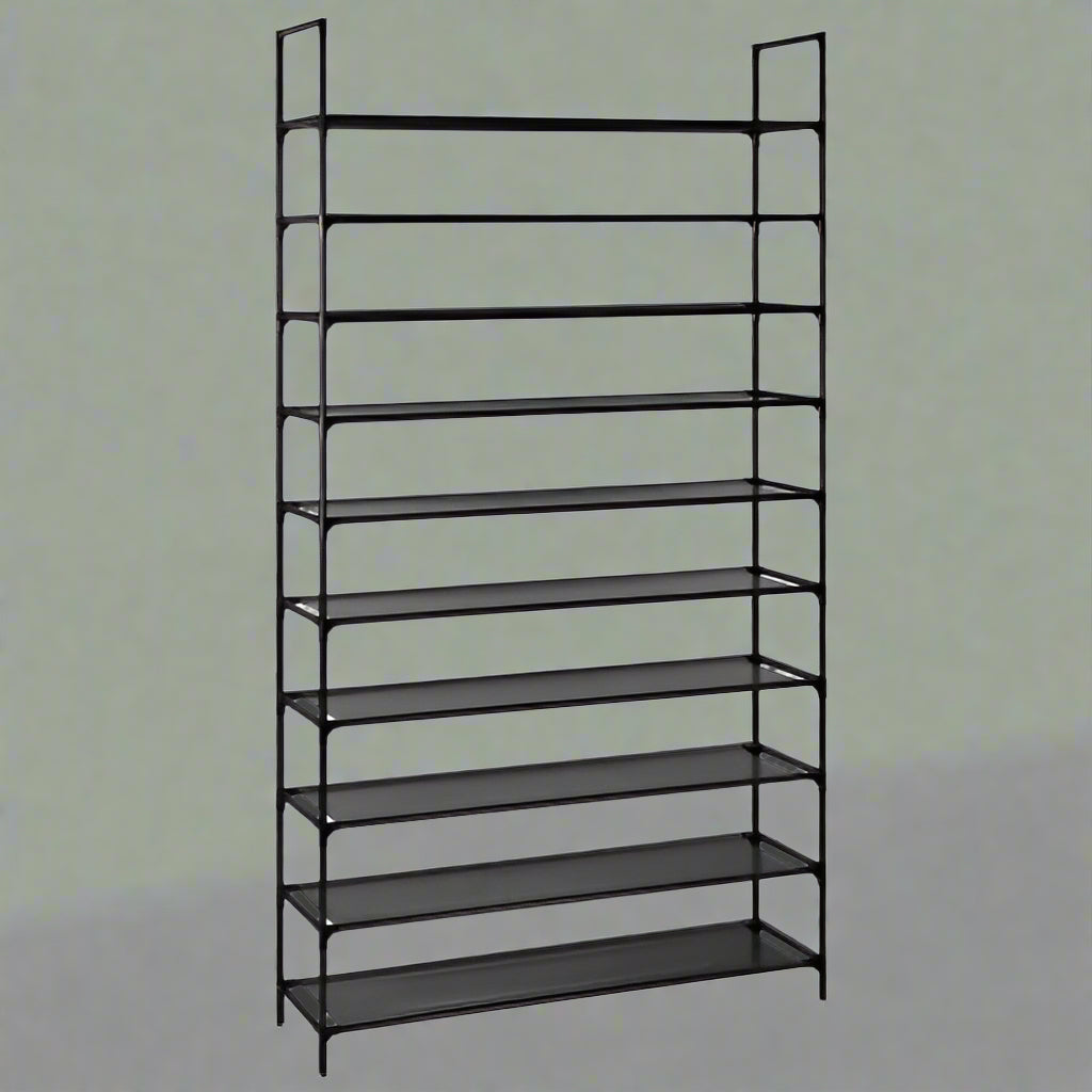 10-Tier Shoe Rack Organizer – Full Front View

Space-Saving Shoe Shelf with 50 Pairs Capacity

Removable Tier Shoe Storage Rack – Assembly Guide

Compact Shoe Organizer – Closet and Entryway Use