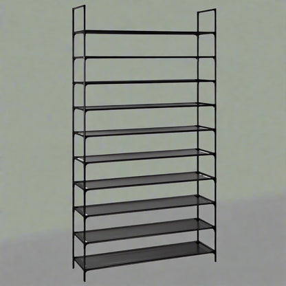 10-Tier Shoe Rack Organizer – Full Front View

Space-Saving Shoe Shelf with 50 Pairs Capacity

Removable Tier Shoe Storage Rack – Assembly Guide

Compact Shoe Organizer – Closet and Entryway Use