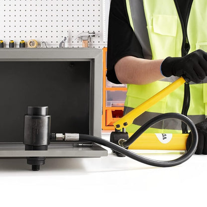 10 Ton Hydraulic Knockout Punch Kit with dies and carrying case
Professional metal hole punch driver set for conduit installation
Hydraulic hole punch with pump and 6 die sizes