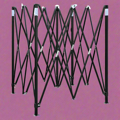 10x10 white gazebo with windows full view

side view of pop-up canopy tent with cathedral windows

steel frame and truss system of event gazebo

pop-up tent folded frame close-up