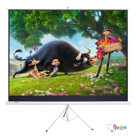 100 inch tripod pull-up projector screen with 16:9 aspect ratio
TS100 portable projector screen setup for outdoor use
Projector screen for classroom and business presentations
Matte white tripod screen with black masking borders
TS100 projection screen portable setup with stand