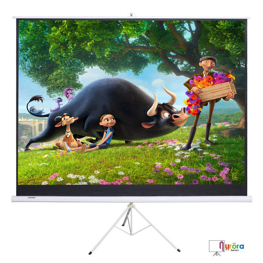 100 inch tripod pull-up projector screen with 16:9 aspect ratio
TS100 portable projector screen setup for outdoor use
Projector screen for classroom and business presentations
Matte white tripod screen with black masking borders
TS100 projection screen portable setup with stand