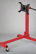 Heavy-Duty Red Engine Stand with 360° Rotating Head – 1000/2000 LB.
Rotating Motor Head Mechanism for Engine Stand – Lockable.
Steel Engine Stand Base with Swivel Caster Wheels.
Assembled Engine Stand Supporting Block – 2000 LB Rated.