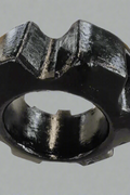 Front view of 1,000 lb Case IH® wheel weight with 3-bolt pattern
Side angle of the heavy-duty cast iron tractor wheel weight
Rear view showing bolt mount configuration