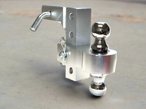 Adjustable 6-inch aluminum trailer hitch with dual ball heads
Heavy-duty towing hitch with 2" and 2-5/16" balls – front view
Aircraft-grade aluminum trailer hitch with rustproof finish
Drop hitch for RV, boat, or utility trailer – 10,000 lb capacity
Adjustable towing hitch with multiple height positions