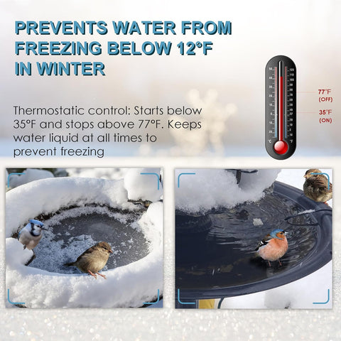 1000W submersible water heater de-icer with power cord
Outdoor tank de-icer for winter freezing prevention
Close-up of corrosion-resistant water heater
Heater de-icer with automatic shut-off feature
Submersible pond and trough water heater in packaging
Winter water trough heater ready for use