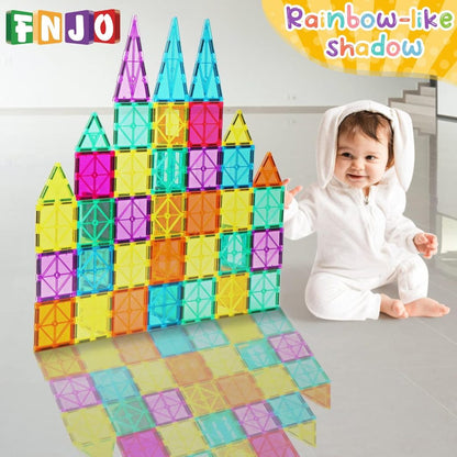 New 100/108/118 PCS Magnetic Tiles 3D Building Blocks Set – STEM Educational Toy for Kids - with 108 PCS SET | Sold by Uncle Wiener's Wholesale