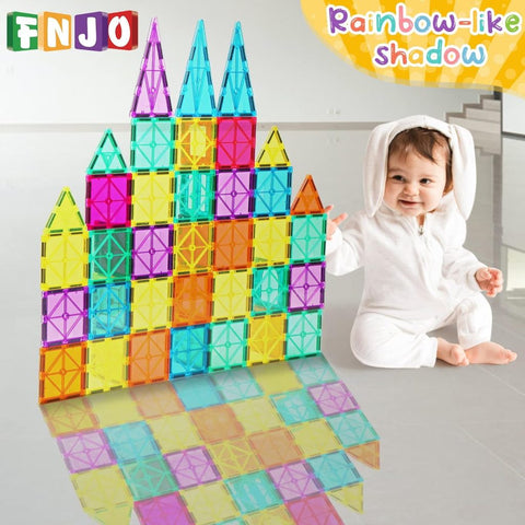New 100/108/118 PCS Magnetic Tiles 3D Building Blocks Set – STEM Educational Toy for Kids - with 108 PCS SET | Sold by Uncle Wiener's Wholesale