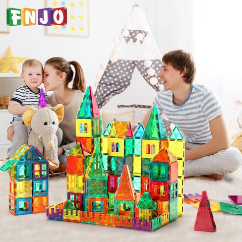 New 100/108/118 PCS Magnetic Tiles 3D Building Blocks Set – STEM Educational Toy for Kids - with 108 PCS SET | Sold by Uncle Wiener's Wholesale