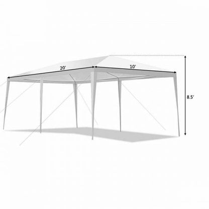 10x20 Ft White Party Tent – Full View with Windows

10x20 Ft Outdoor Tent – Side Angle with Canopy

10x20 Ft Event Tent – Inside View Setup

Durable Polyethylene White Party Tent – Rear Angle

Waterproof Party Tent with Steel Frame – Lawn Setup