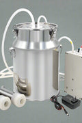 10L stainless steel milking machine full set for goats and cows

Rechargeable milking machine shown with cow suction setup

Automatic stop feature close-up with audible alert

Goat-specific milking accessories included in set

Easy-to-clean stainless steel tank and battery charger unit
