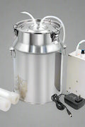 10L stainless steel milking machine full set for goats and cows

Rechargeable milking machine shown with cow suction setup

Automatic stop feature close-up with audible alert

Goat-specific milking accessories included in set

Easy-to-clean stainless steel tank and battery charger unit