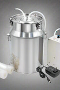 10L stainless steel milking machine full set for goats and cows

Rechargeable milking machine shown with cow suction setup

Automatic stop feature close-up with audible alert

Goat-specific milking accessories included in set

Easy-to-clean stainless steel tank and battery charger unit