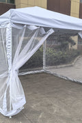 "10x10 Pop Up Party Tent with Bug Screen and Mesh Sidewalls"

"Outdoor Gazebo Tent 10x10 with Mesh Walls for Events and Camping"

"Beige and Black Mesh 10x10 Pop-Up Gazebo Tent for Backyard Parties"