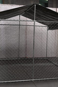 Weather-resistant dog kennel with galvanized steel frame
