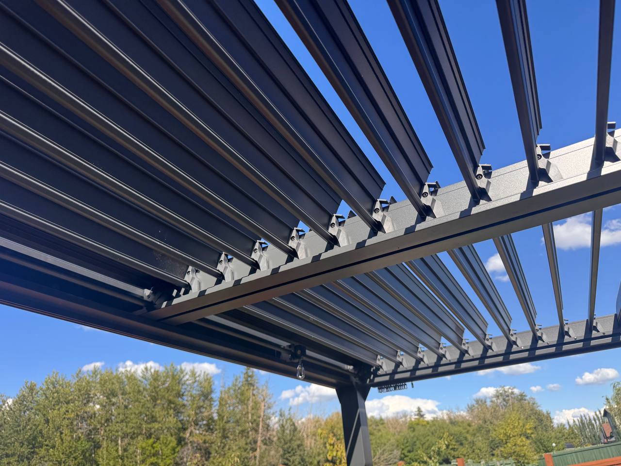 New 10x13 FT Aluminum Louvered Pergola Gazebo – Adjustable Roof Slats, Modern Outdoor Shade 1030608 - with | Sold by Uncle Wiener's Wholesale