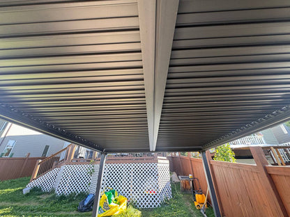 New 10x13 FT Aluminum Louvered Pergola Gazebo – Adjustable Roof Slats, Modern Outdoor Shade 1030608 - with | Sold by Uncle Wiener's Wholesale