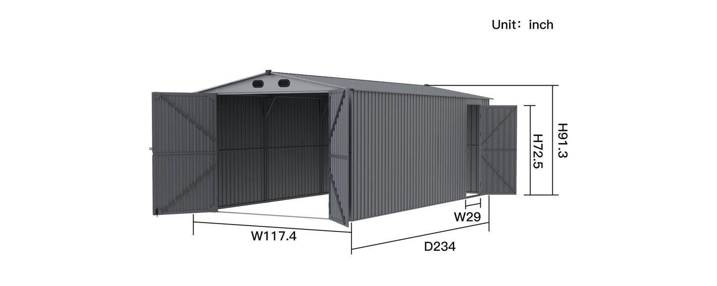New 10x20 & 13x20 FT Metal Storage Garage Sheds – Reinforced Steel Frame - with 13x20 | Sold by Uncle Wiener's Wholesale