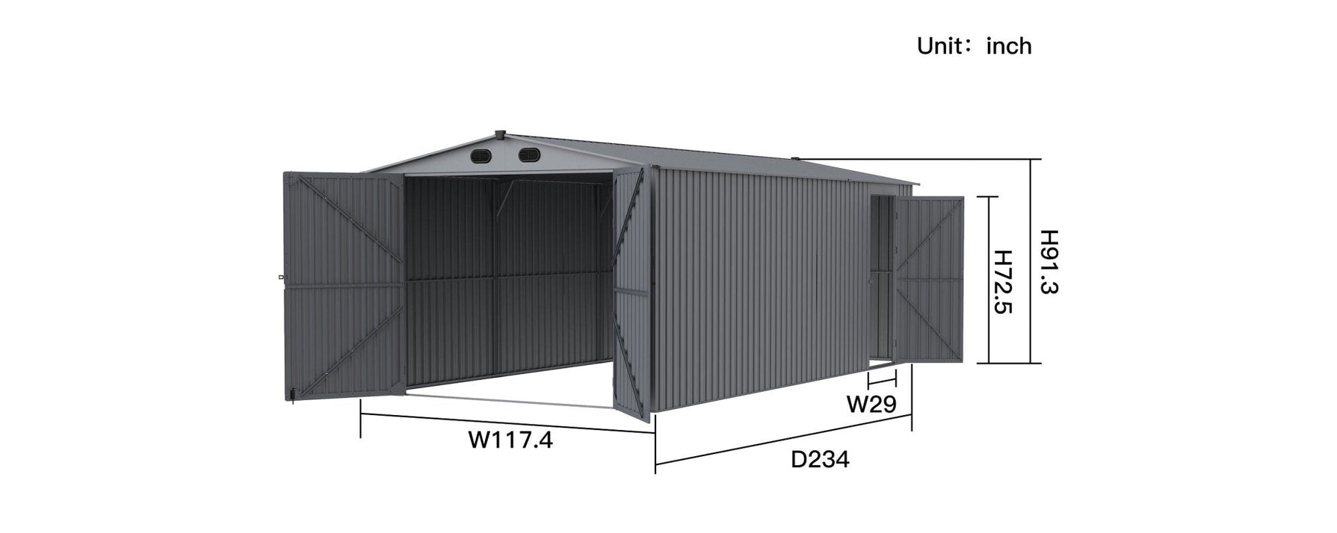 New 10x20 & 13x20 FT Metal Storage Garage Sheds – Reinforced Steel Frame - with 13x20 | Sold by Uncle Wiener's Wholesale