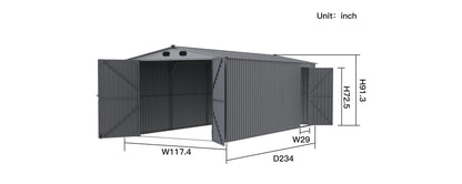 New 10x20 & 13x20 FT Metal Storage Garage Sheds – Reinforced Steel Frame - with 13x20 | Sold by Uncle Wiener's Wholesale
