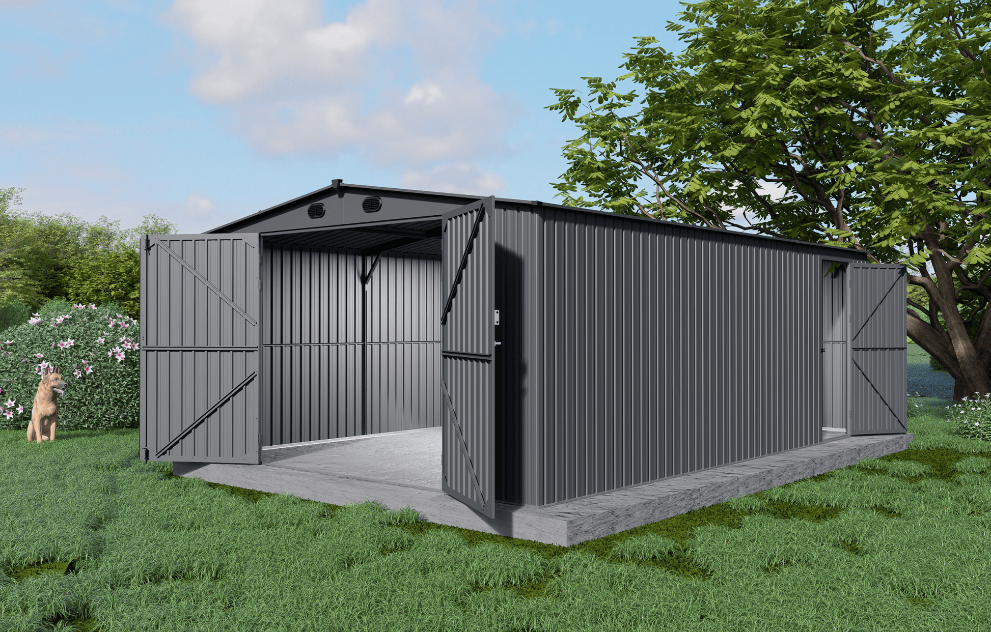 New 10x20 & 13x20 FT Metal Storage Garage Sheds – Reinforced Steel Frame - with 13x20 | Sold by Uncle Wiener's Wholesale