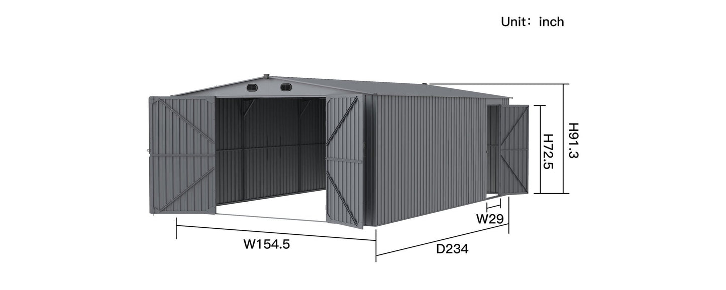 New 10x20 & 13x20 FT Metal Storage Garage Sheds – Reinforced Steel Frame - with 13x20 ft Building | Sold by Uncle Wiener's Wholesale