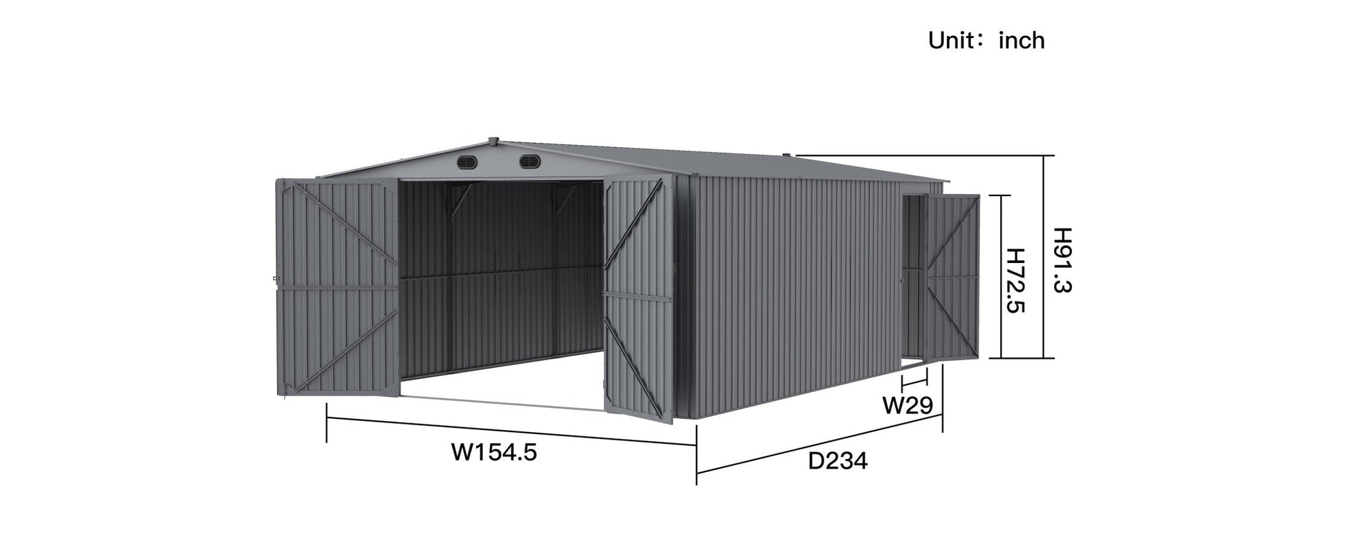 New 10x20 & 13x20 FT Metal Storage Garage Sheds – Reinforced Steel Frame - with 13x20 ft Building | Sold by Uncle Wiener's Wholesale