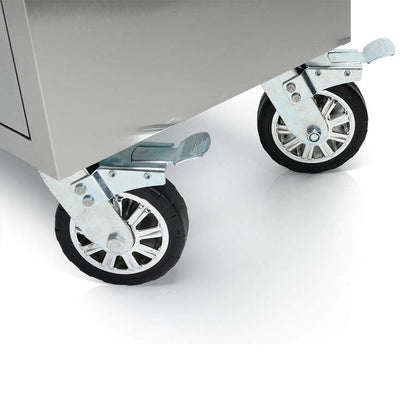 84" stainless steel tool bench with LED lighting and drawers

Solid wood top garage workbench with 11 storage drawers

Professional stainless steel tool station with LED bar

Close-up of drawer handles on heavy-duty tool bench

Industrial workbench with built-in lights and hardwood surface