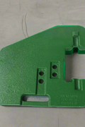 110 lb green suitcase front weight for John Deere
Close-up view of R116262 replacement tractor weight
Angled image of John Deere compatible suitcase weight
Mounted example of 110 lb tractor front weight
Side profile of green cast iron suitcase weight