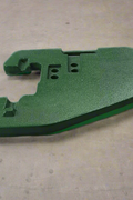 110 lb green suitcase front weight for John Deere
Close-up view of R116262 replacement tractor weight
Angled image of John Deere compatible suitcase weight
Mounted example of 110 lb tractor front weight
Side profile of green cast iron suitcase weight