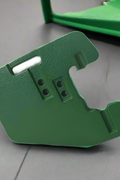 110 lb green suitcase front weight for John Deere
Close-up view of R116262 replacement tractor weight
Angled image of John Deere compatible suitcase weight
Mounted example of 110 lb tractor front weight
Side profile of green cast iron suitcase weight
