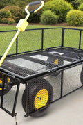 Heavy-duty garden cart with detachable mesh sides and 12-inch tires
Folding utility wagon for yard and landscaping use
1100 lb capacity mesh cart for outdoor hauling
Garden cart with pneumatic wheels and ergonomic rotating handle