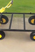 Heavy-duty garden cart with detachable mesh sides and 12-inch tires
Folding utility wagon for yard and landscaping use
1100 lb capacity mesh cart for outdoor hauling
Garden cart with pneumatic wheels and ergonomic rotating handle