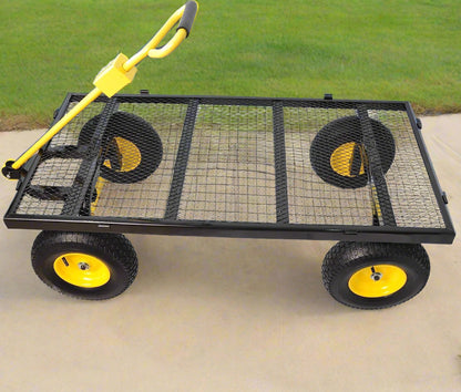Heavy-duty garden cart with detachable mesh sides and 12-inch tires
Folding utility wagon for yard and landscaping use
1100 lb capacity mesh cart for outdoor hauling
Garden cart with pneumatic wheels and ergonomic rotating handle