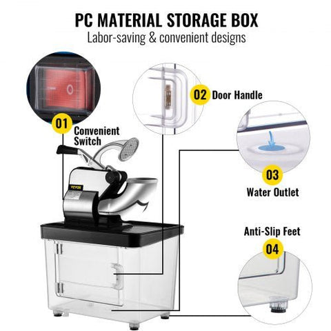 New 110V Commercial Ice Crusher & Shaved Ice Machine – Heavy - Duty Ice Shaver for Restaurants & Events S1185 - with | Sold by Uncle Wiener's Wholesale